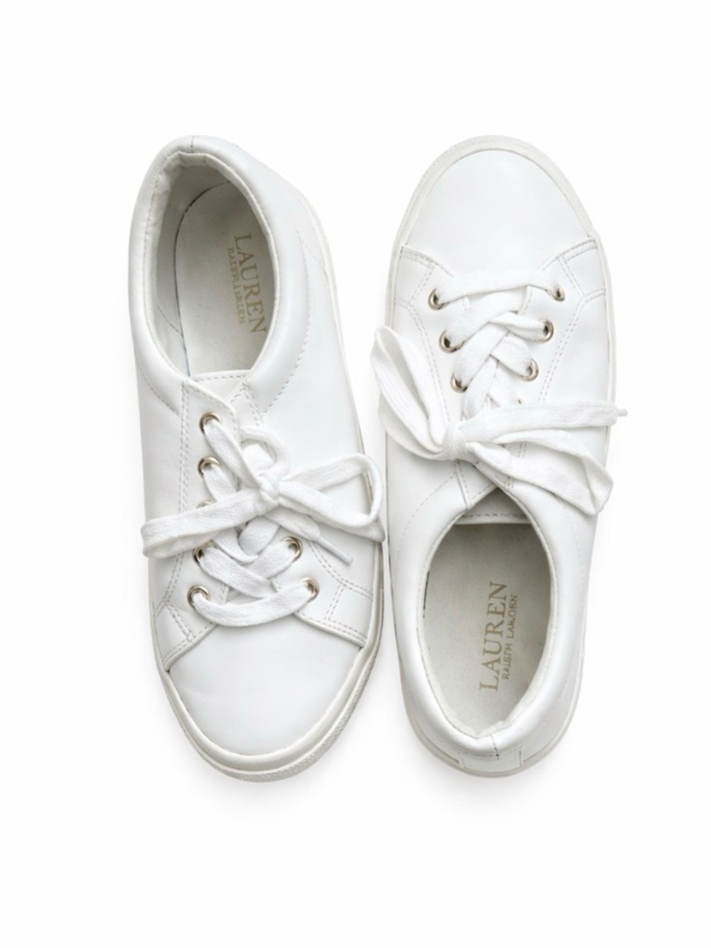 Woman’s Ralph Lauren White Leather Sneakers